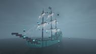 The haunted ship build in Minecraft (Image via Reddit/Shells124/Mojang Studios)